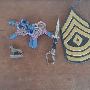 Vintage Collectible Set with Medals and Keychain